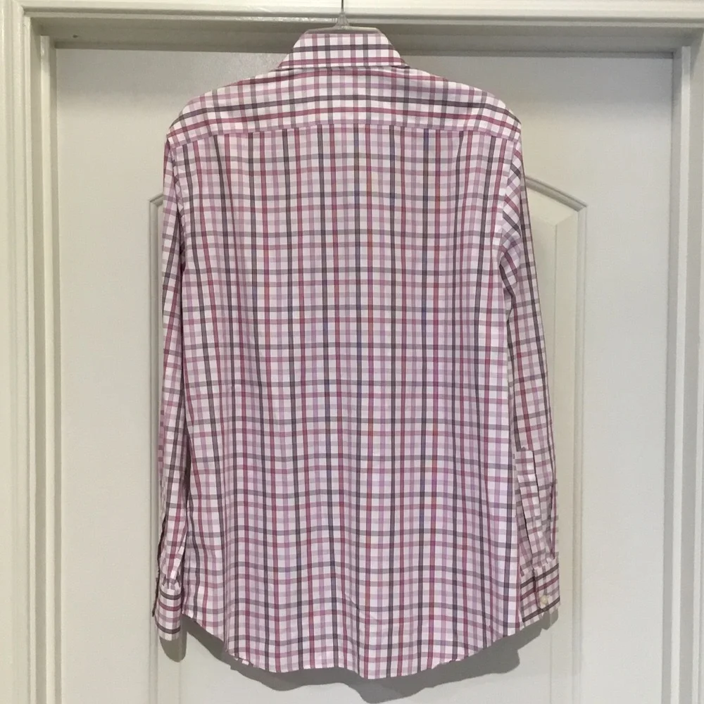 Banana Republic Men's Checkered‎ Shirt in Purple and White